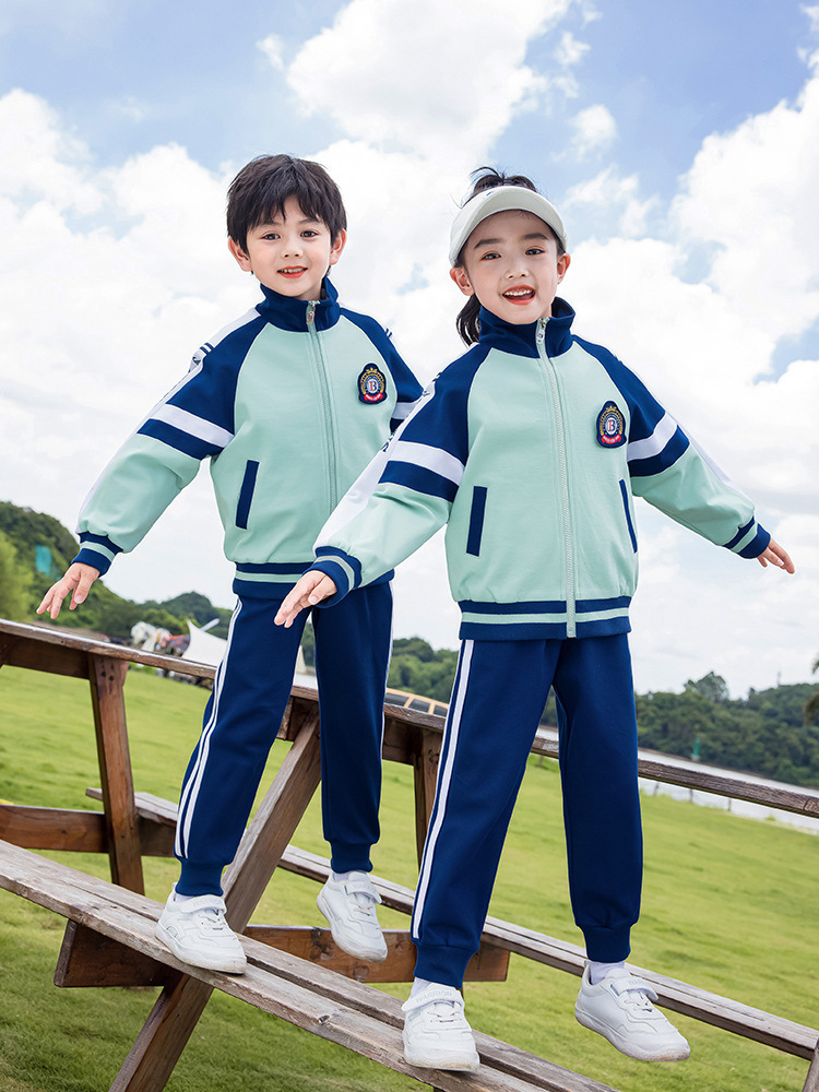 Primary school uniform spring and autumn cotton baseball uniform first grade sports class uniform suit kindergarten uniform British style