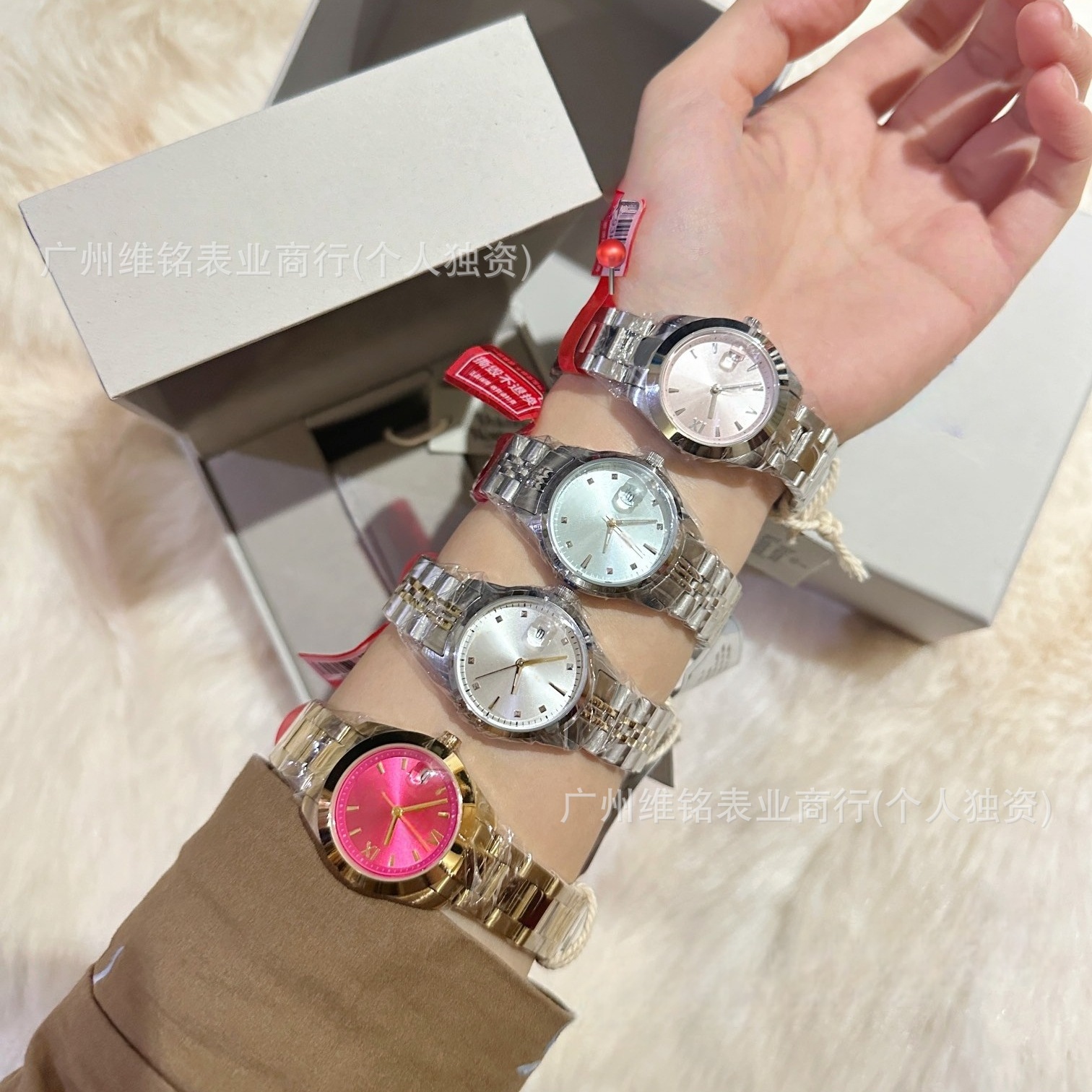 Empress Watch Women's New Rose Red Crushed Ice Blue Dragon Fruit Cherry Steel Strap Small Dial Steel Strap Women's Watch Dropshipping Foto QC de 1688 na Qualit.ly