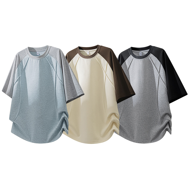 American-Style Design Short-Sleeved T-Shirt for Men 2026 New Summer Wear High Street Fashion Brand Loose Raglan Sleeve T-Shirt Trendy
