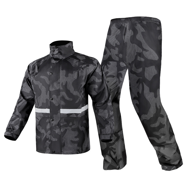Camouflage Raincoat Rain Pants suit Waterproof Breathable Men's Split Fashion Motorcycle Electric Bike Take-out Raincoat suit
