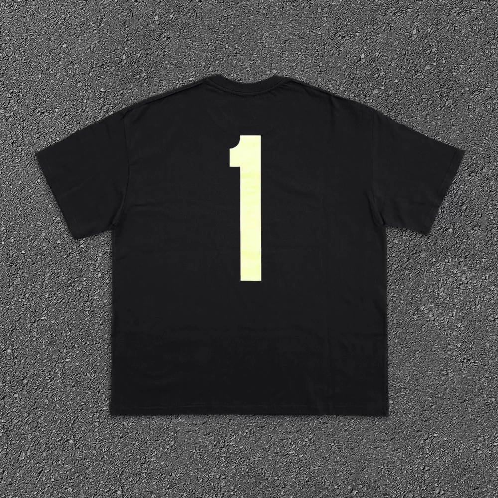 BOMBA STUDIO Affordable Goods Number 1 Simple American Trendy Brand Couple's Short sleeved T-shirt Oversize