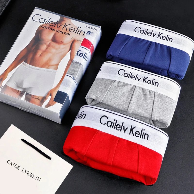 c ckν men's underwear boxer shorts cotton large size boxer shorts head shorts gift box foreign trade cross-border