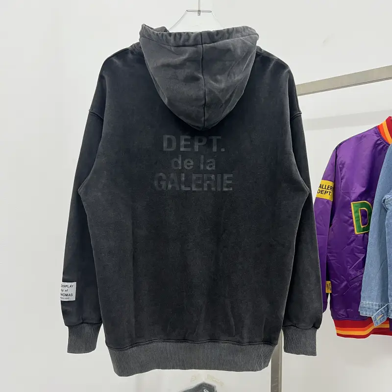 Gallery Dept. American Joint Terry Heavy weight Washed Graffiti Splash Ink letter Loose Hooded Sweatshirt Men