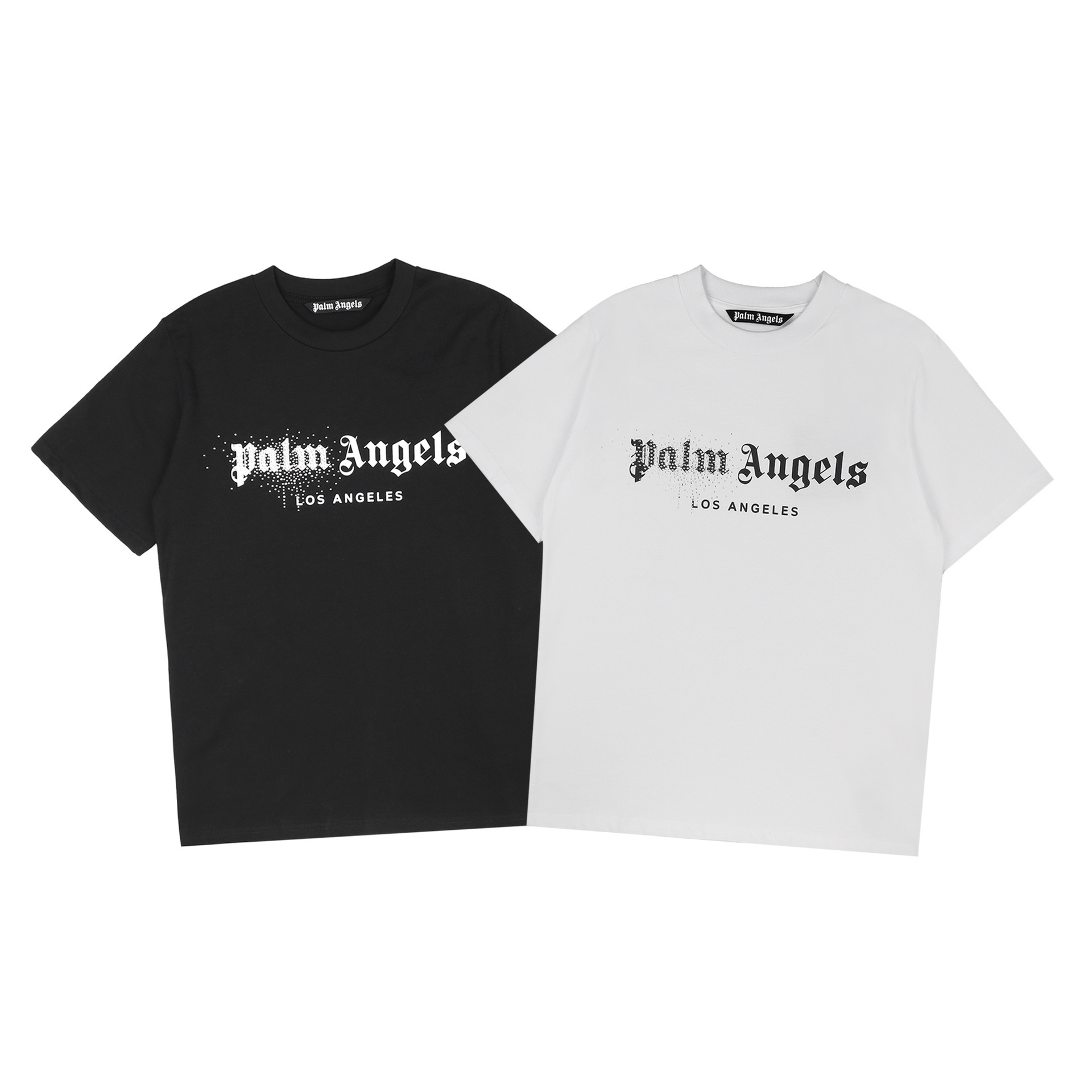 Cross border palm rhinestone letter print short sleeve T-shirt angels palm loose men's and women's couple PA tide