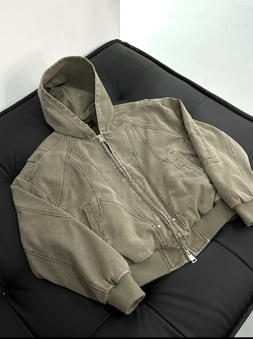 High end mountain carving handsome hooded jacket for men and women, spring and autumn clean fit heavy-duty canvas washed American jacket