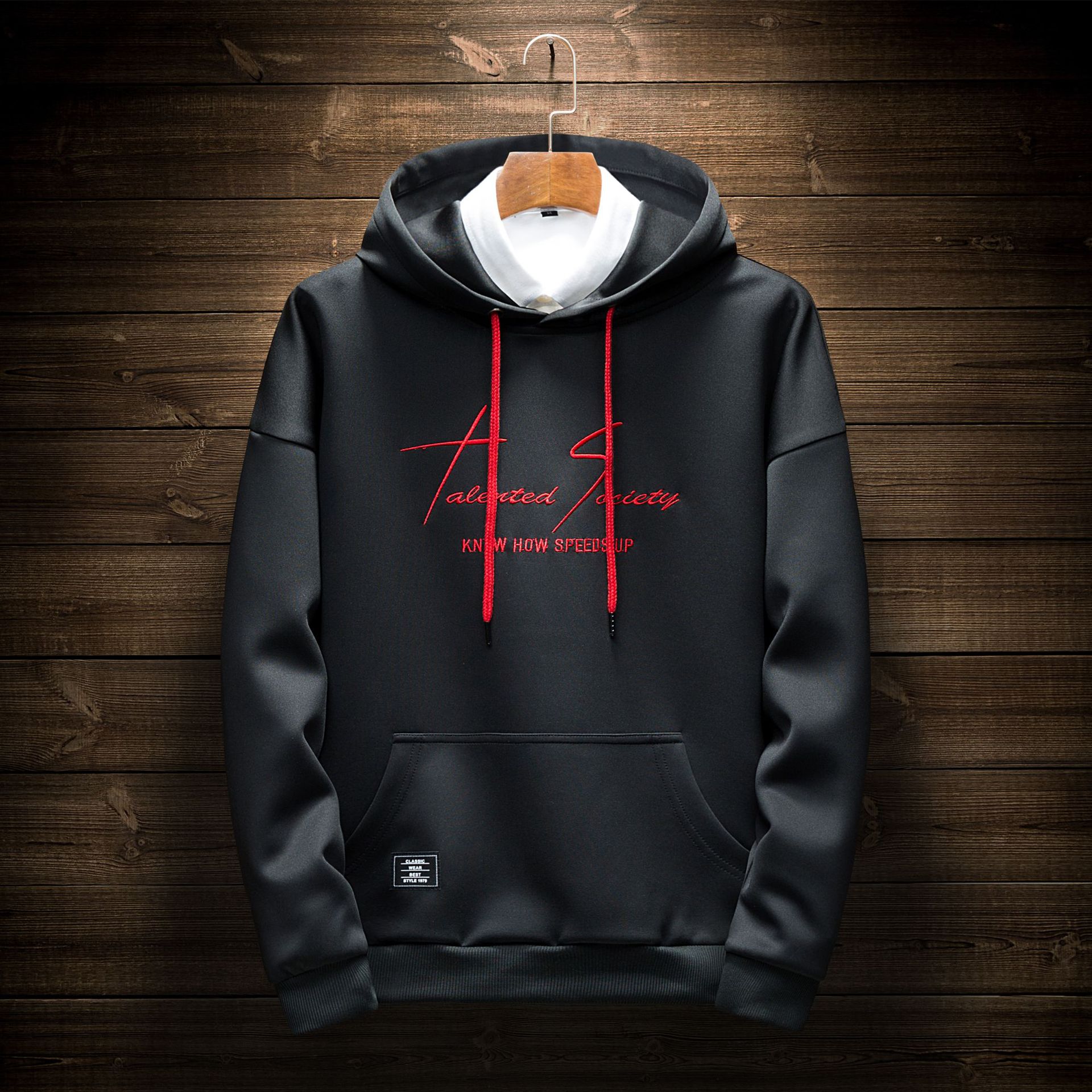 Men's Sweatshirts, Men's Spring and Autumn New Loose Hooded Sweatshirts, Trendy Jackets, Fashionable Letter Printed Pullover Clothes, Cross-Border