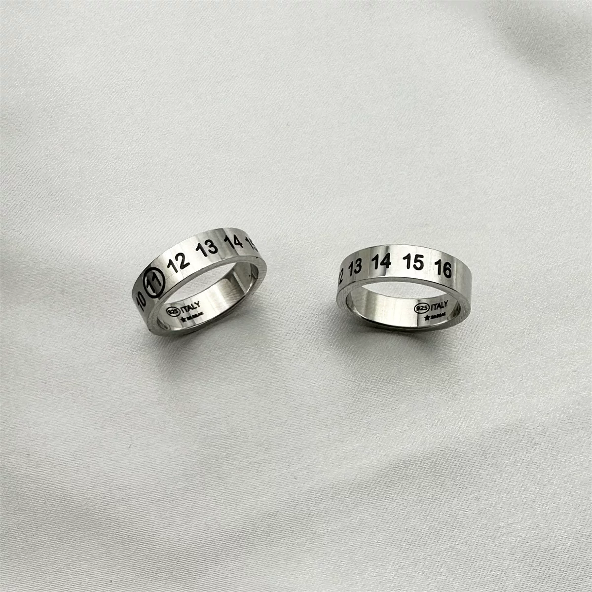 Hos 925 Silver Classic Number Ring for Couples, Can Be Paired with a Necklace