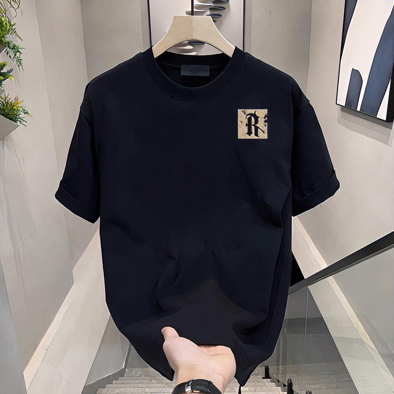 American Style Trendy Brand Heavy Cotton Short-sleeved T-shirt Men's Summer Trendy Half-sleeved Top Loose plus size Men's T-shirt