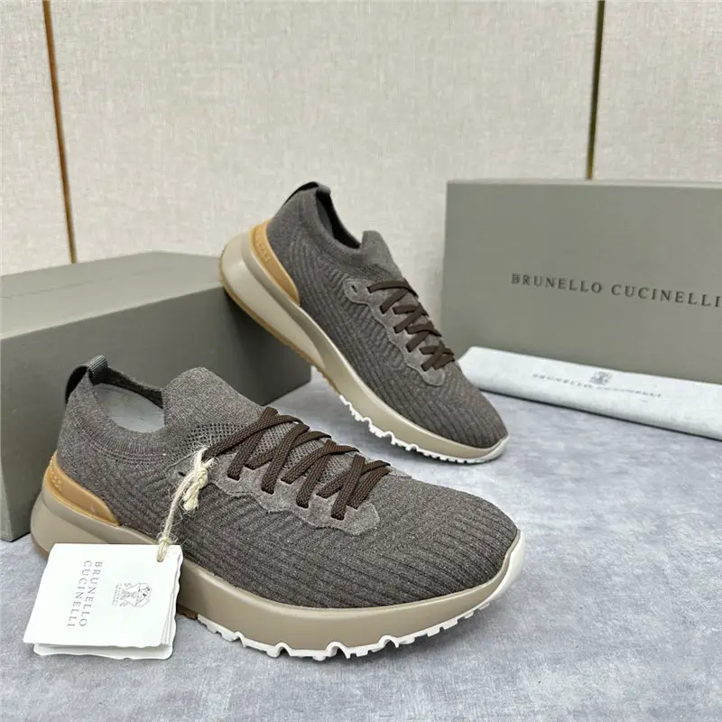 Italian Bc New Men's Gray Knitted Sneakers British Fashion Low-Cut Slip-On Casual Loafers
