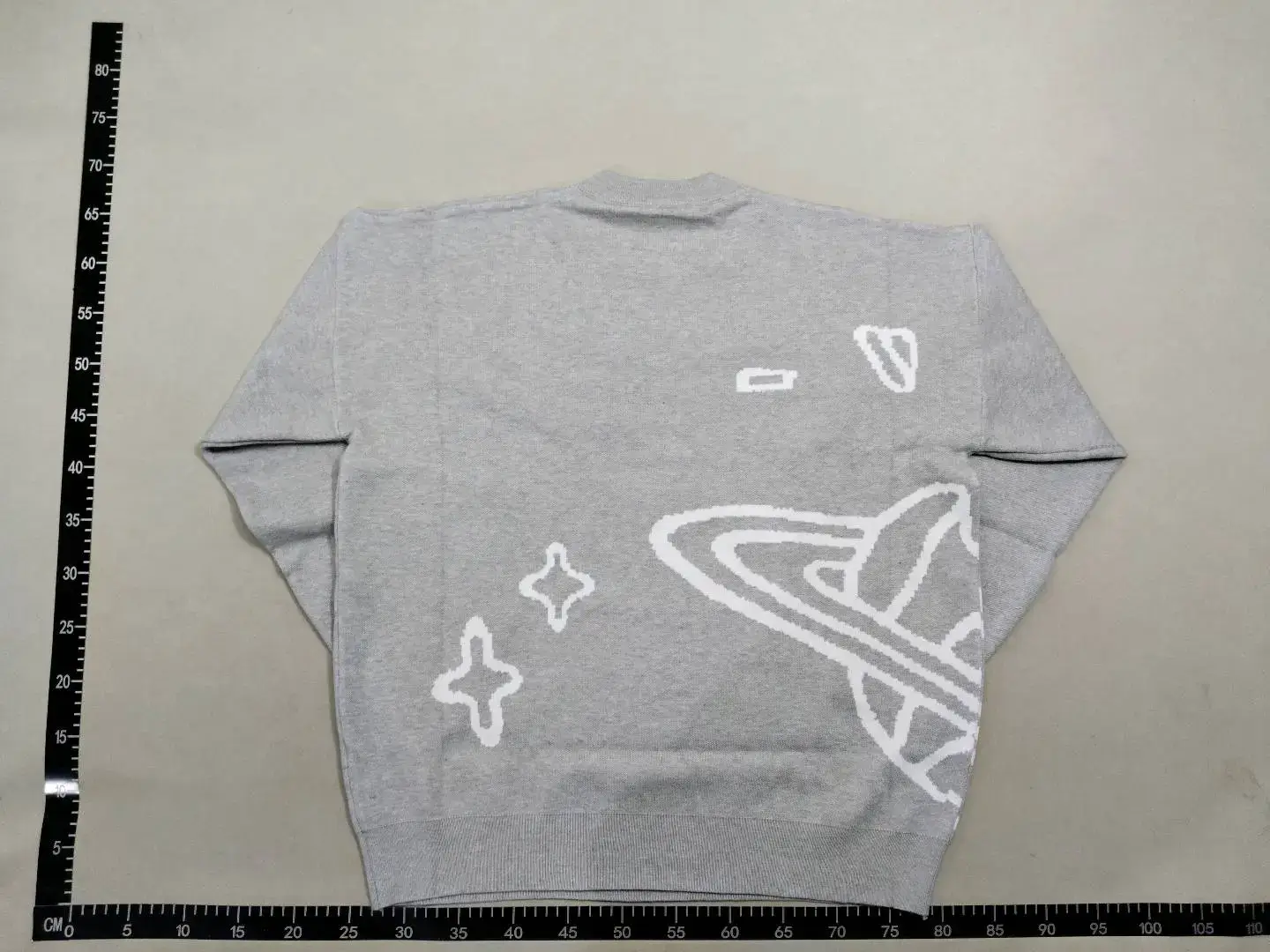 Cross-border American retro Harajuku simple wind pullover broken planet letter jacquard knitted sweater wholesale