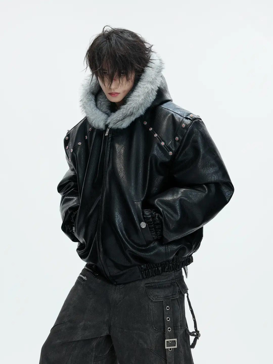 Argueculture Xuanhu* Heavy-Duty 2000g Leather Jacket Cotton Coat Zuo Shan Diao Hooded Thickened Fleece-Lined Winter Coat