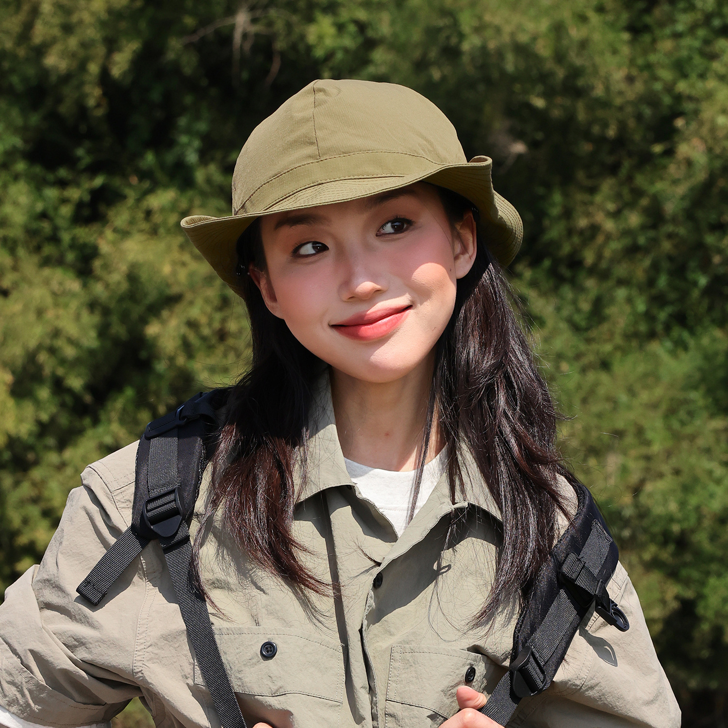 Outdoor Hiking Korean Fisherman Hat New Sun Hat Women's Summer Sun Protection Men's and Women's Cowboy Hat Mountaineering Hat Windproof Rope