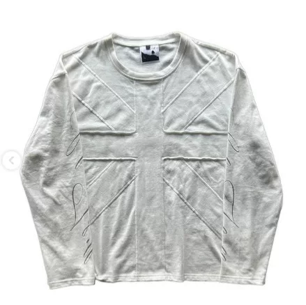 European and American Ins cross-border personalized dark print round neck thick cotton T long sleeved T-shirt pullover retro jacket street trend