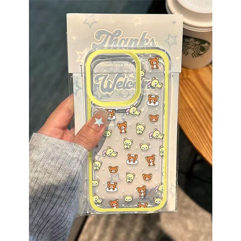 Wave point easy bear for Apple 15promax 16 space shell phone case 13 14 soft shell cartoon 11