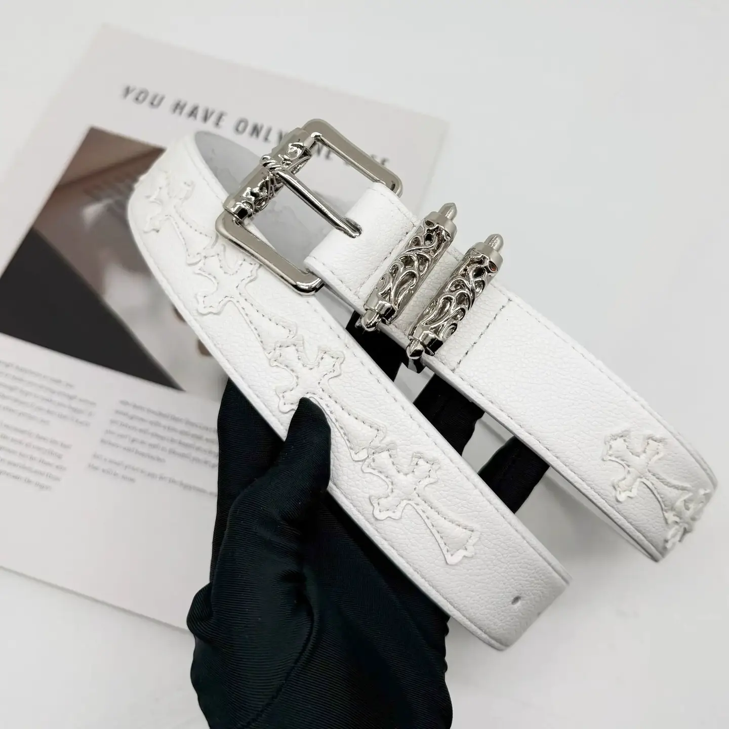 Male and female artsy youth belts