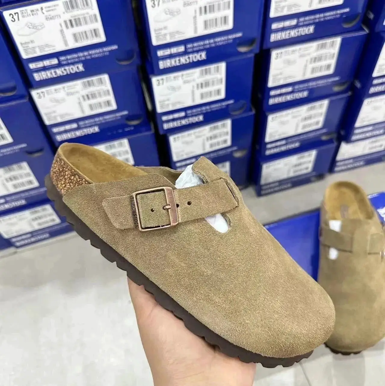 Cork sandals, real soft wood cow suede comfortable slippers