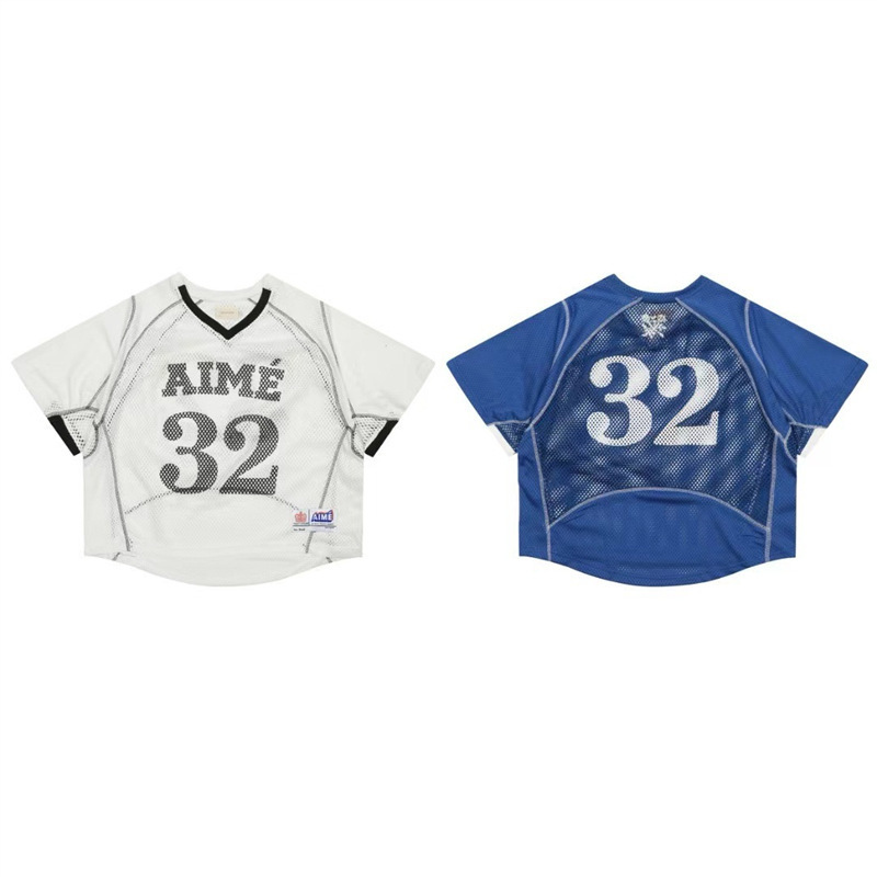 Cross-Border Export Ald New Jersey 32 Digital Printing Embroider Round Neck Loose Sports Casual Versatile Jersey Trend