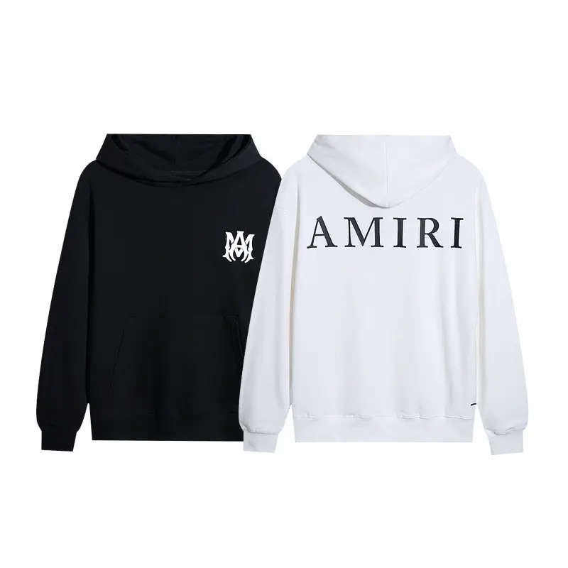 2023 autumn and winter new AMI classic letter logo printing hooded sweater for men and women with a batch of hair