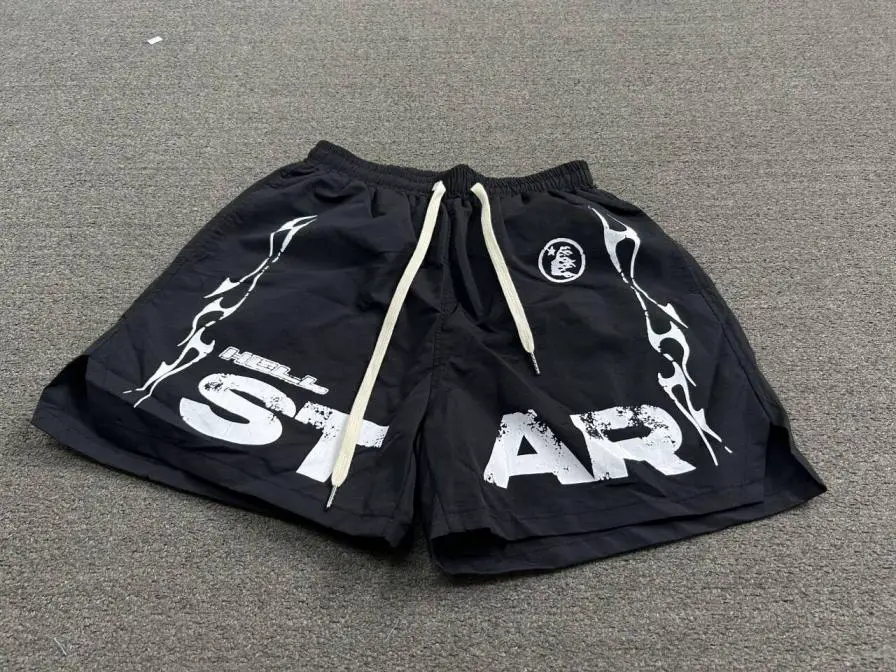 Foreign trade American HELL letter print shorts casual sports high street hip-hop graffiti street five pants American tide