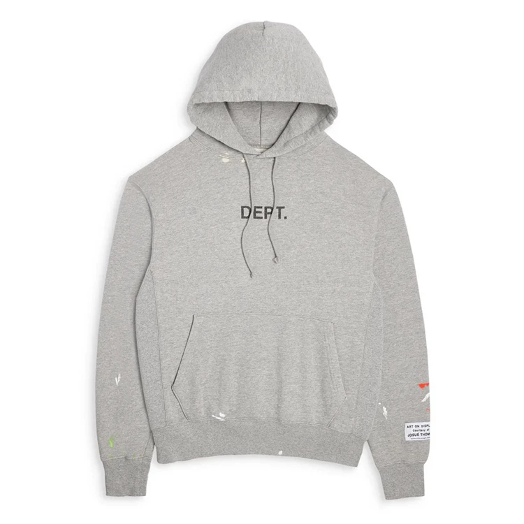 Letter Printed Hand Drawn Drawstring Hooded Sweatshirt