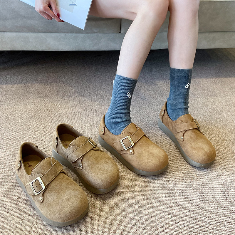 Hui Liya 999-3 Matte Leather Doll Head Birkenstock Shoes for Women 2026 Spring Casual Women's Slip-On Soft Shoes