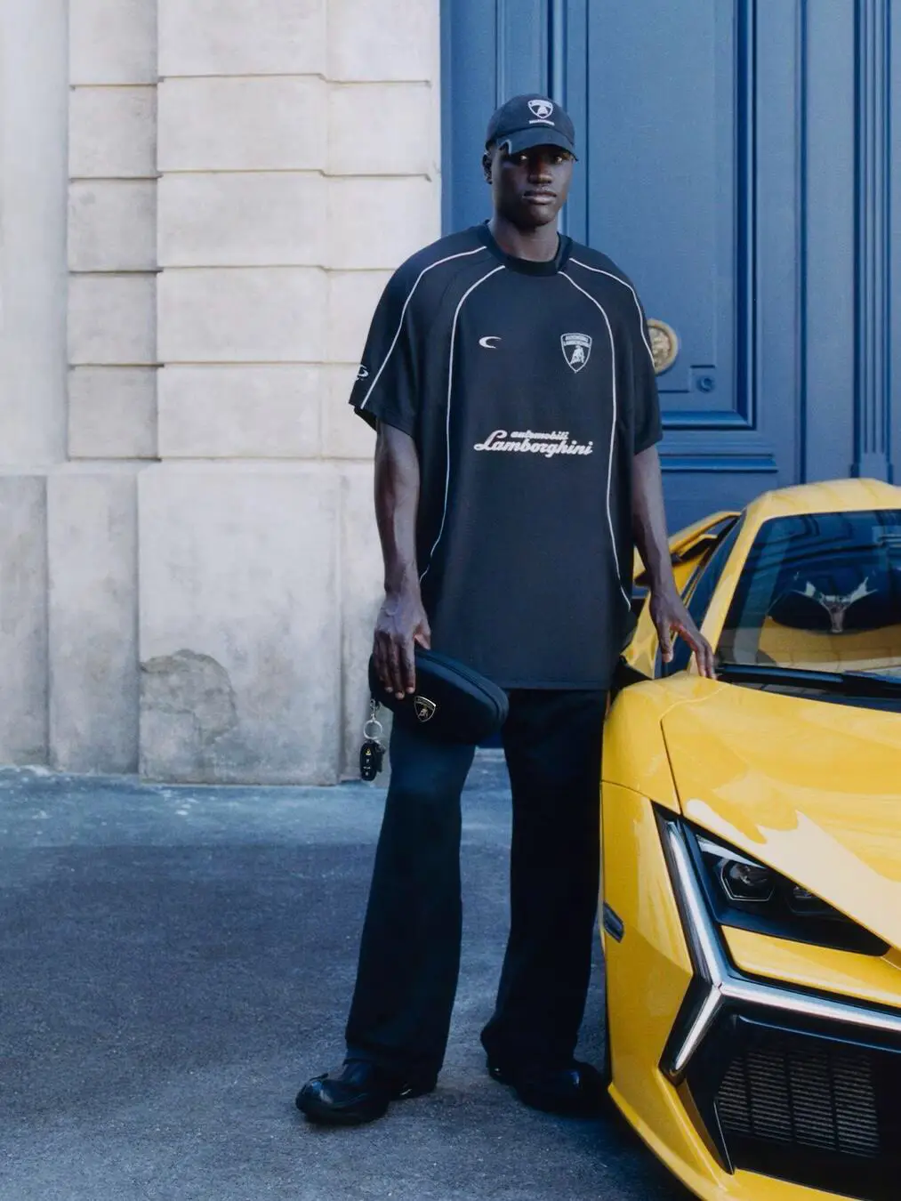(Now) 25Ss Lamborghini Co-Branded Visible-Stitch Jersey Set with Bailingda Embroidery