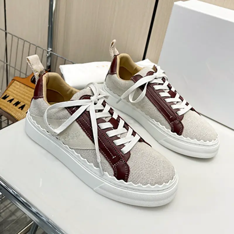 Hidden Heel Canvas Genuine Leather White Shoes Women's 2023 New arrival Webbing Embroider Fashion Casual Sneakers Shoelace Flats