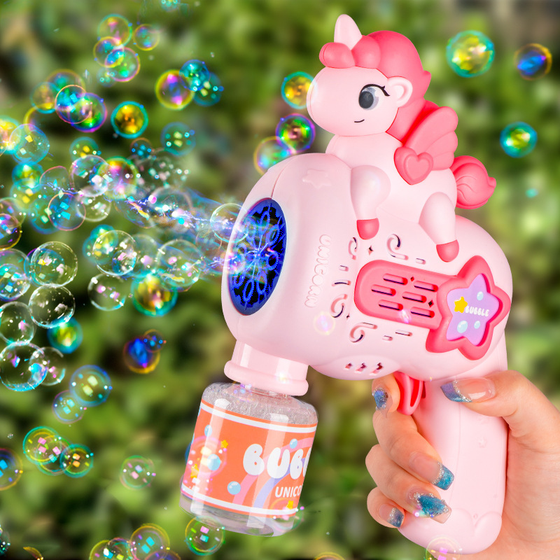 Stall toy bubble gun one-man electric bubble machine hand-held children's new blowing bubble net red explosions