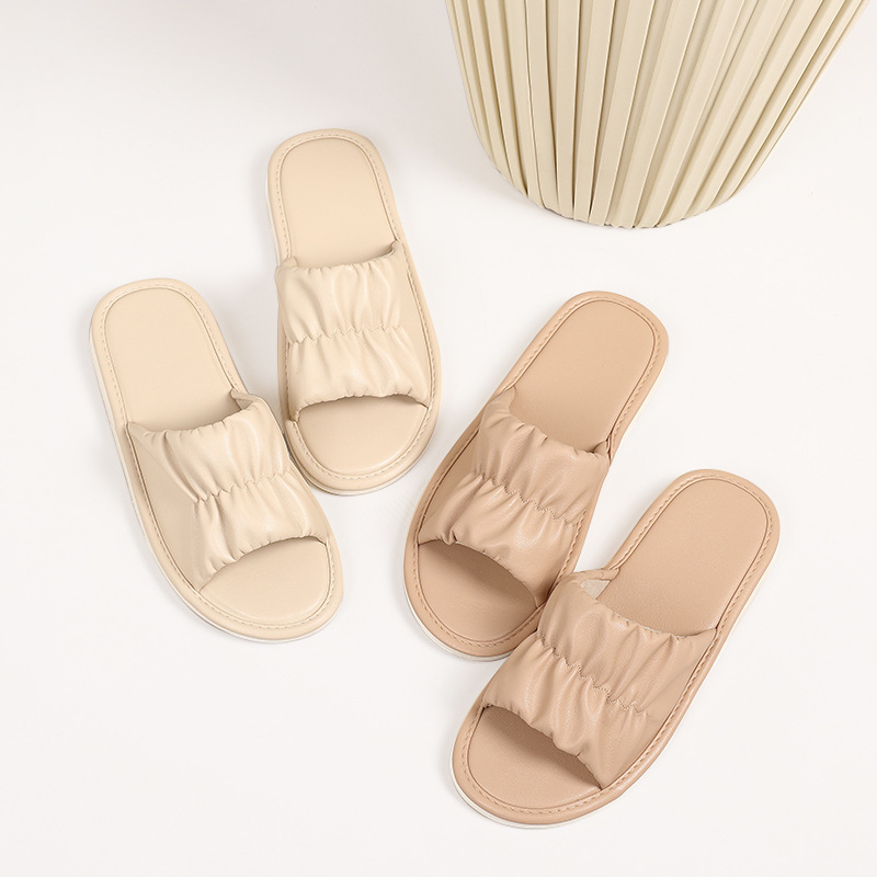 Flat Sandals, Comfortable for Women, Suitable for Outdoor Wear in Summer, High-End Pu Leather, Home Use, Non-Slip, Wholesale, New Summer Model
