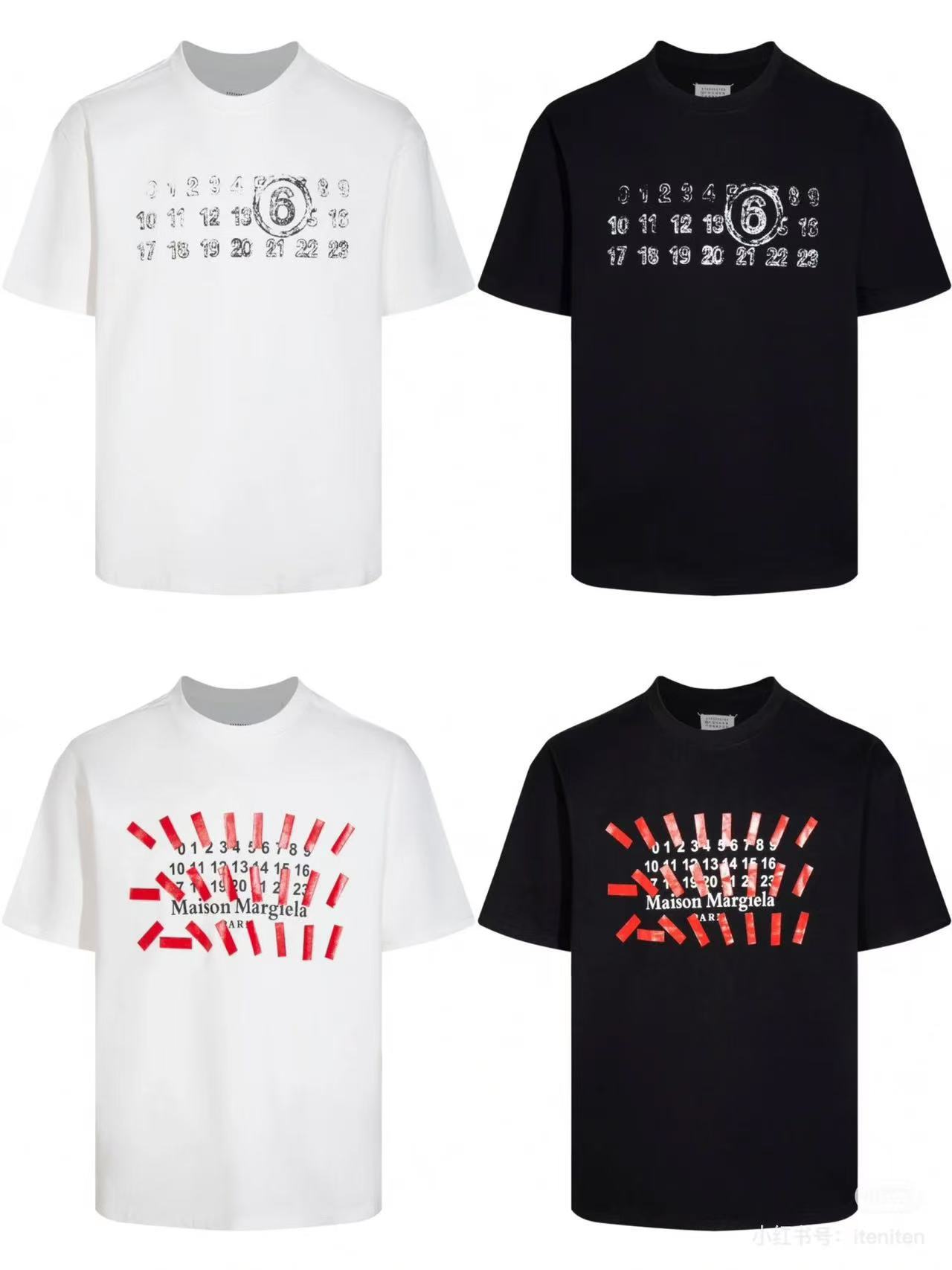 Cross-Border Trendy Brand Maison Margiela Margiela Digital Printed Mm6 Pure Cotton Short-Sleeved T-Shirt for Men and Women