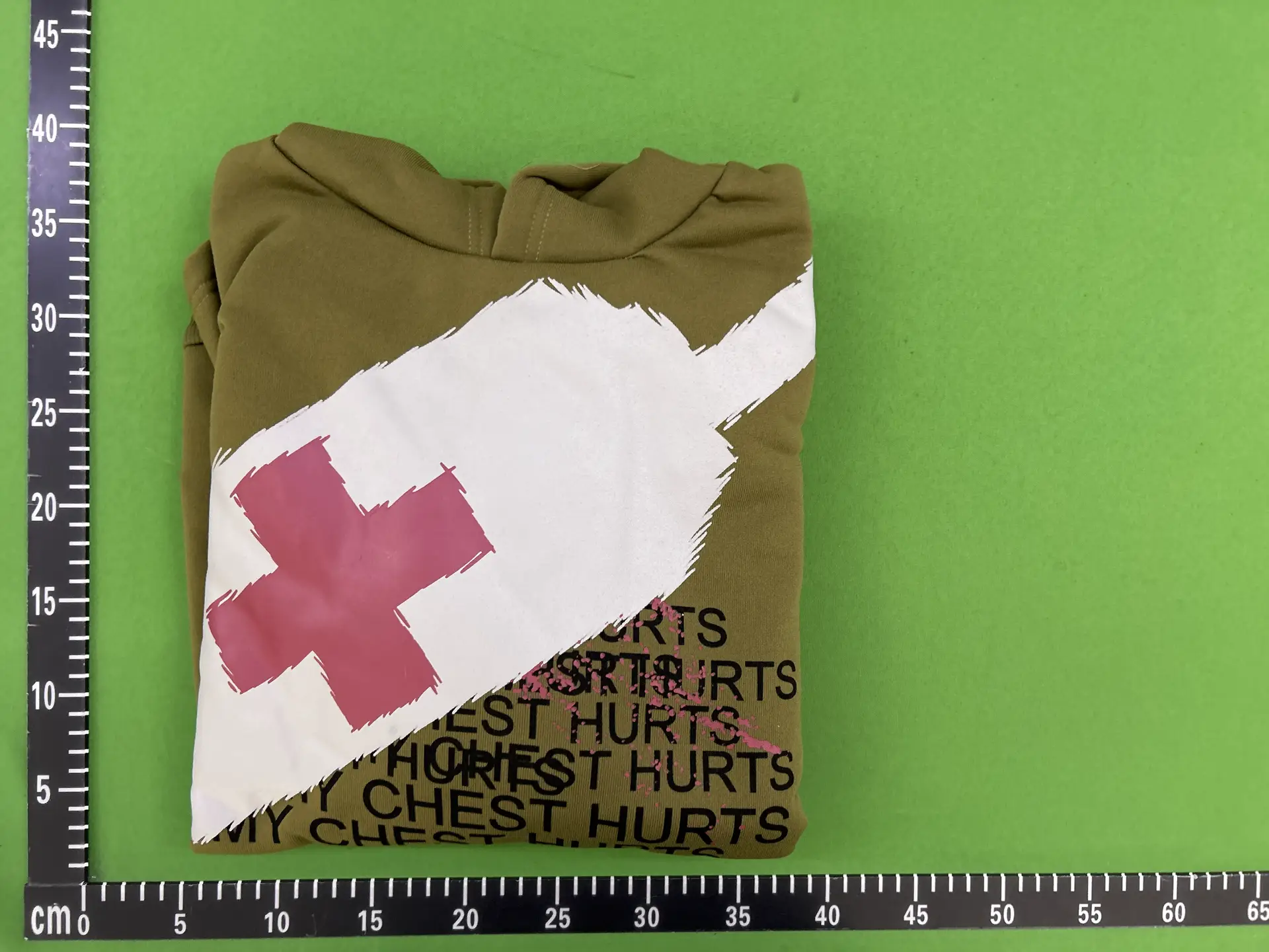 Graphic Print Hoodie Olive