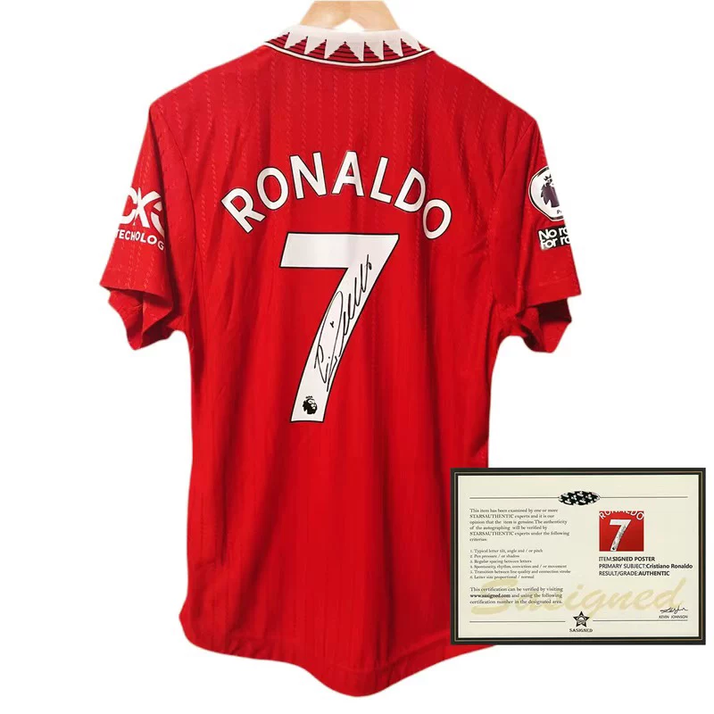 22-23 Ronaldo football jersey soccer printed signature shirt Foto QC de TAOBAO na Qualit.ly