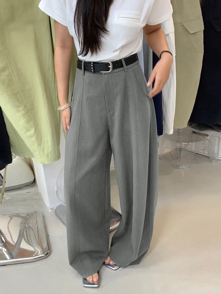 Old Money Style Suit Wide-Leg Pants for Women 2026 Spring/Summer New Drapey Loose Slimming Casual Curved Narrow Scythe Pants