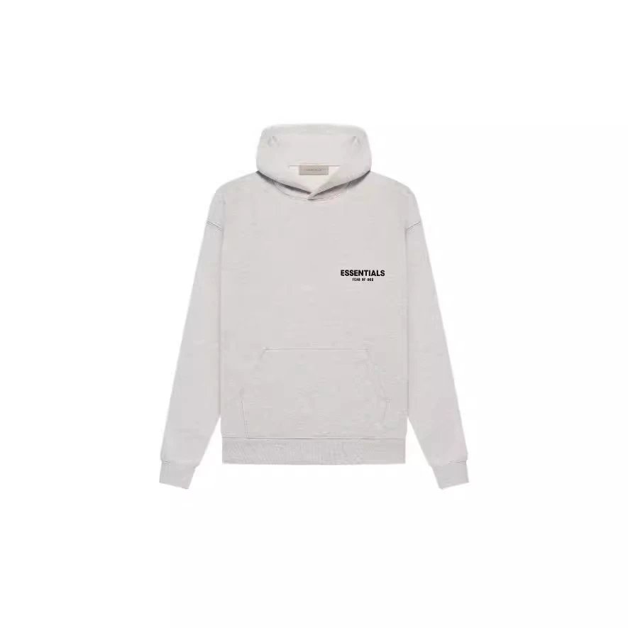 Essentials SS22 Light Oatmeal Logo字母植绒套头连帽卫衣 WhatsApp：+86 19500174185 Foto QC de WEIDIAN na Qualit.ly
