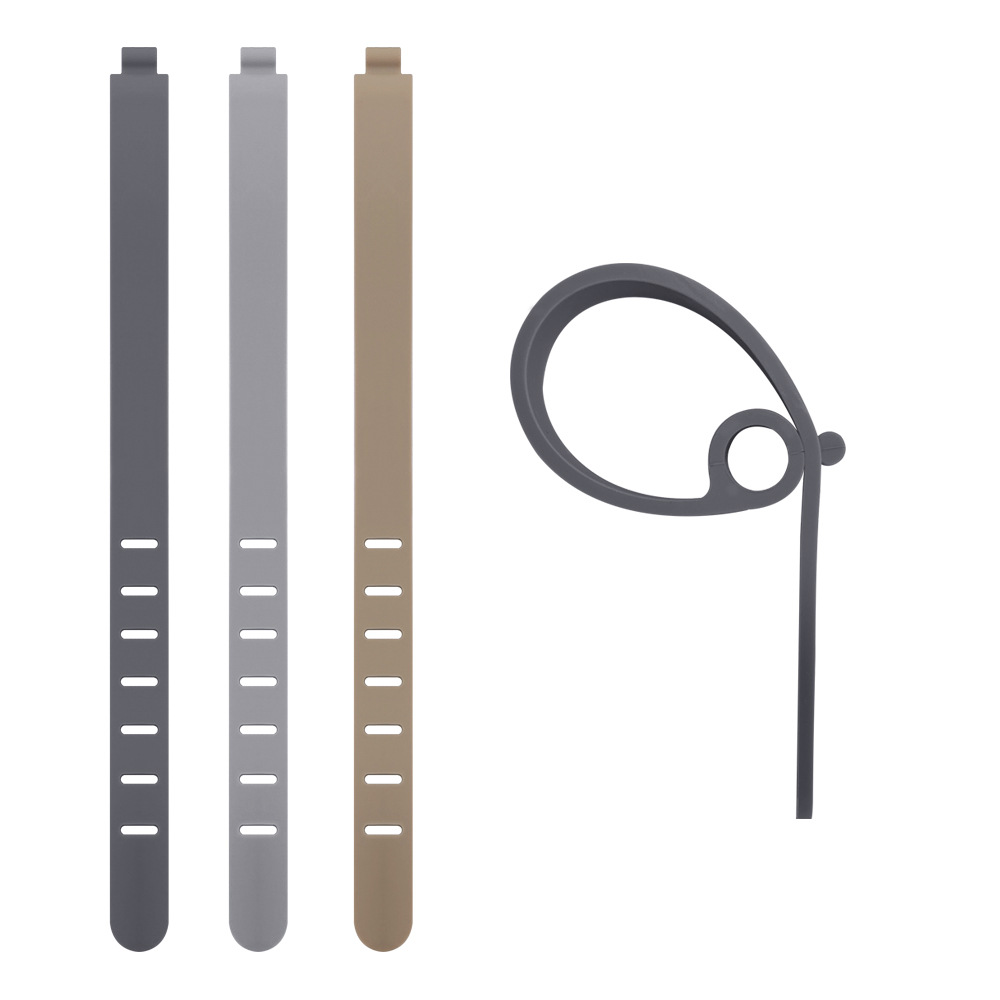 Seven-hole small home appliance power cord organizer storage silicone cable tie winder strap fixer 8MM threading hole