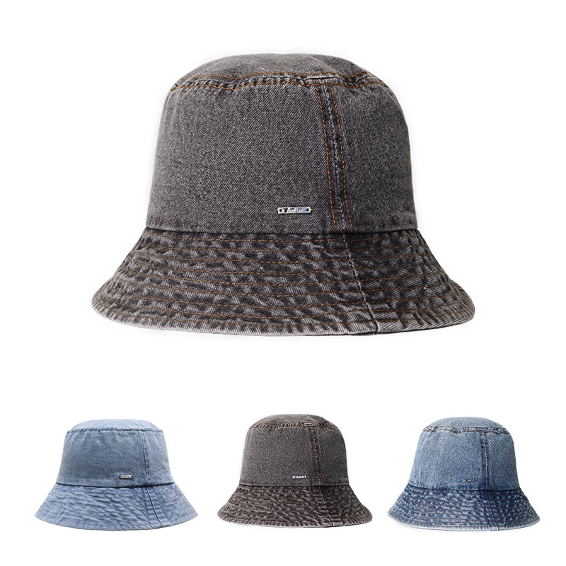 Cross-border Internet Celebrity Sports Washed Old Denim Basin Hat Women's Japanese Fashion Trend Outdoor Sun Protection and Sunshade Fisherman Hat
