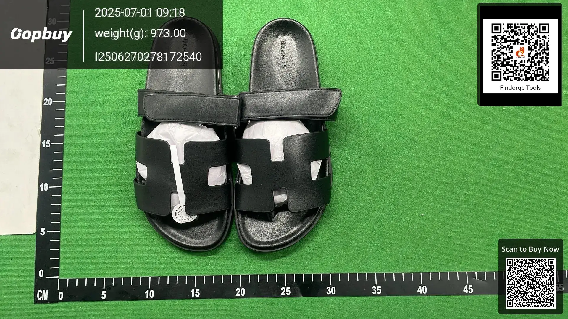 Hermes Oran Sandals Black