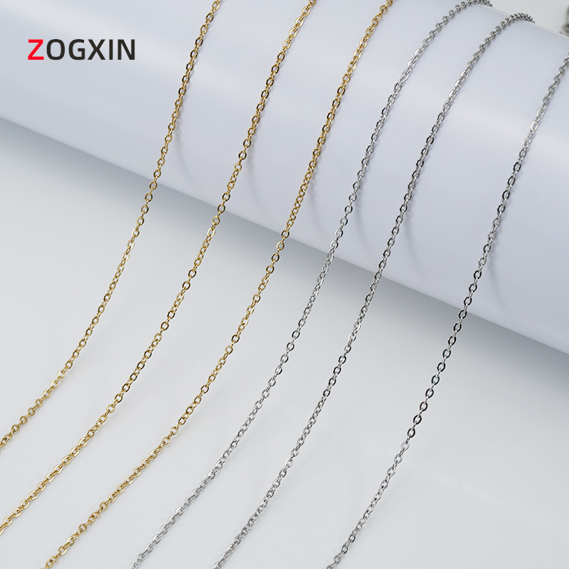 Cross-Border 18K Stainless Steel O-Shaped Chain Titanium Steel Simple Versatile Jewelry Chain DIY Cross Chain Finished Necklace Wholesale