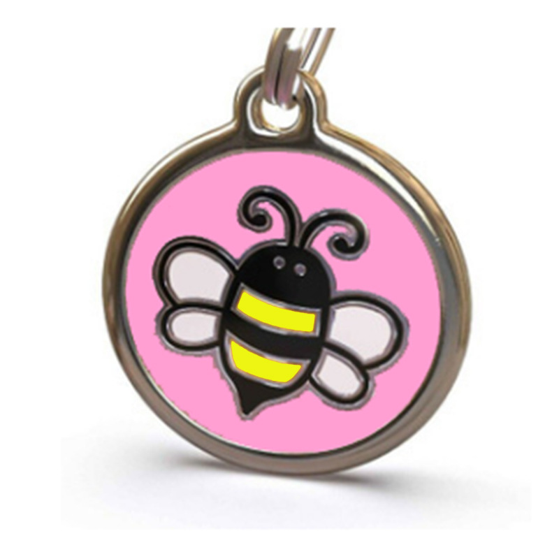 Spot new pet products collar pendant zinc alloy bee jewelry identity cat dog tag support laser lettering