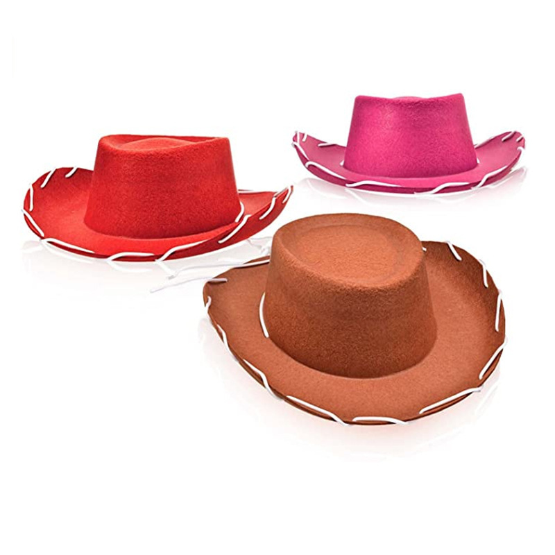 Western cowboy hat cos props halloween carnival non-woven styling hat party men's big brim decorative hat