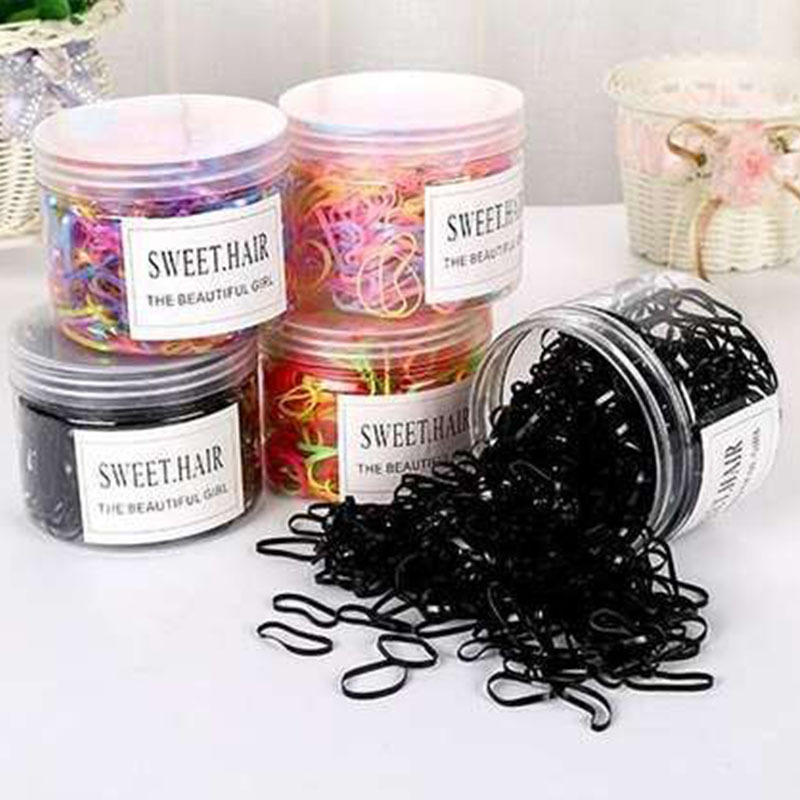 Hair Rope Rubber Band Hair Band Hair Rope Small Fresh Hair Jewelry South Korea Rubber Band Women's Hair Rope Disposable Black