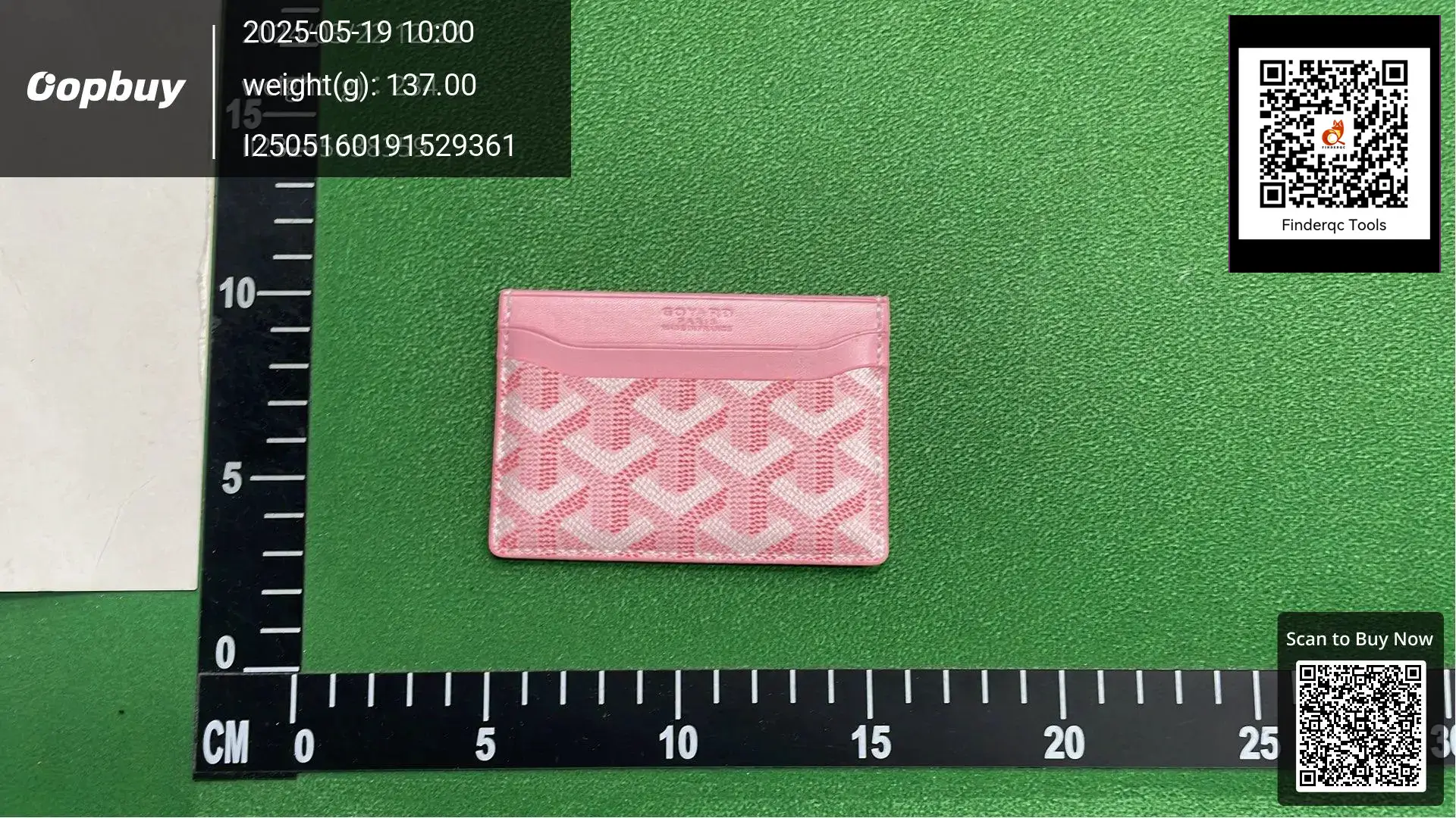 Goyard card holder pink