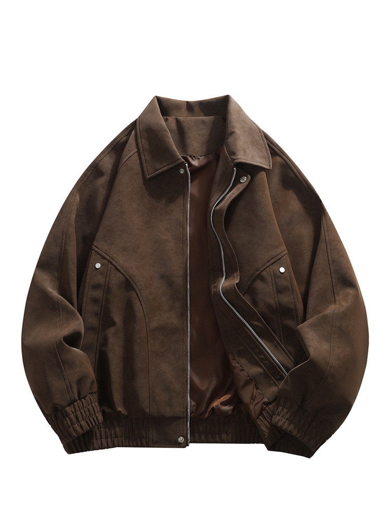 Men's Lapel Jacket Trendy Fashion Casual Stylish Versatile Loose Solid Color Spring New Coat Men's Clothing