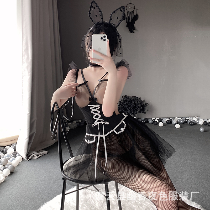 Lin Linting Sexy Lingerie Sexy Lace Pajamas Uniform Temptation Bunny Bed Passion Free Suit 2646