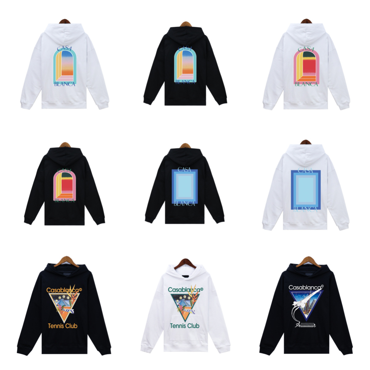 Foreign Trade Single Source Autumn and Winter Letter Painted Printed Terry Hooded Sweatshirt
