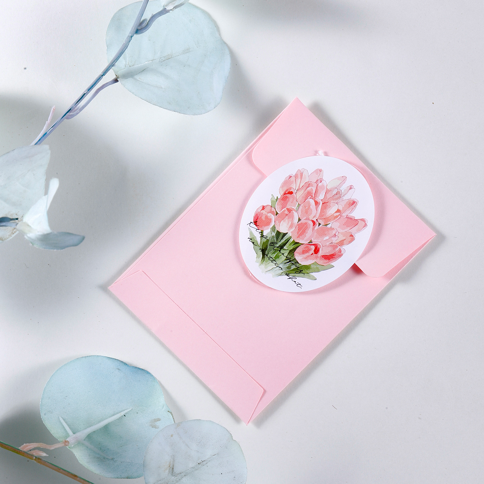 Flowers 	 Keep Blooming Encouraging Packaging Stickers Hand-Drawn Style Oval Adhesive Stickers
