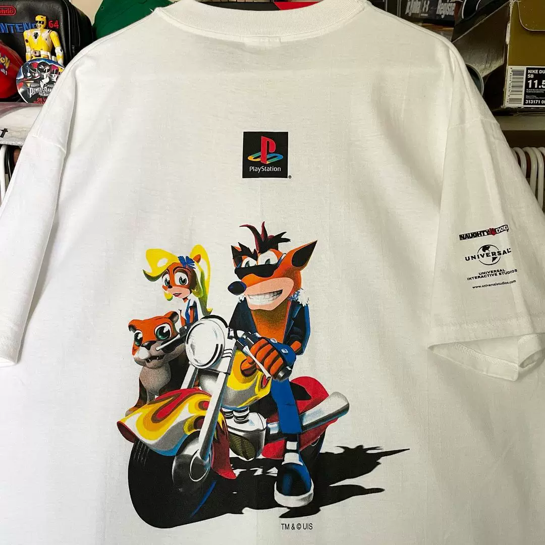 Anime printed short sleeved motorcycle fox sweet and spicy style top ins summer round neck loose large size casual pure cotton