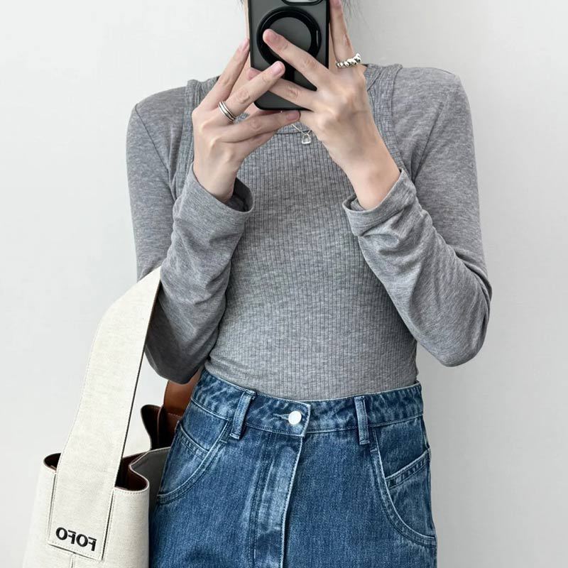 2026 Early Spring New Style Wool Blend Knit Sweater for Women, Round Neck Base Layer Top for Layering