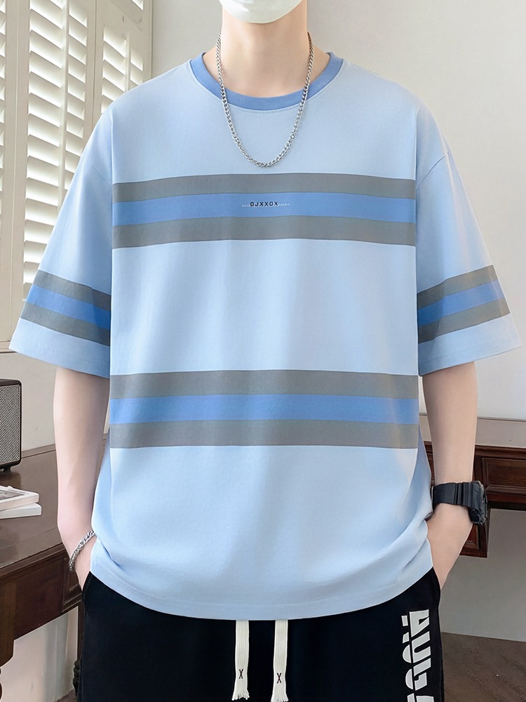 Trendy Short-Sleeved T-Shirt for Boys, Junior High and High School Students, Simple and Versatile Half-Sleeved Summer Wear for Teenagers and Older Children, Loose-Fitting Top t