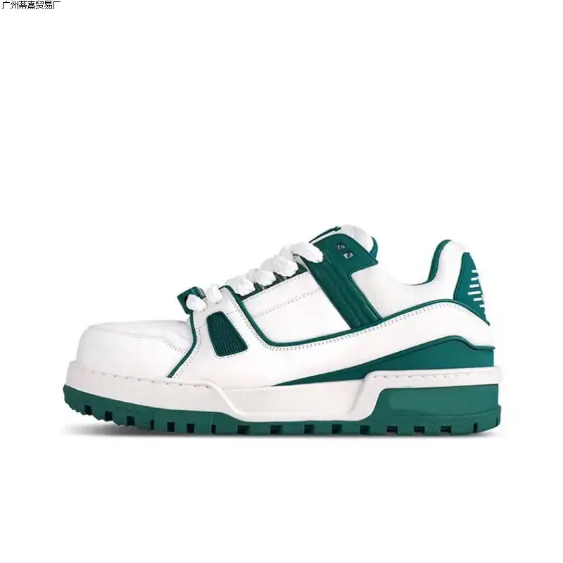 Guangdong Version of Fat Bread Shoes for Men, European Genuine Leather Women's Shoes, New White Shoes, Women's Thick-Soled Casual Sneakers, Trendy
